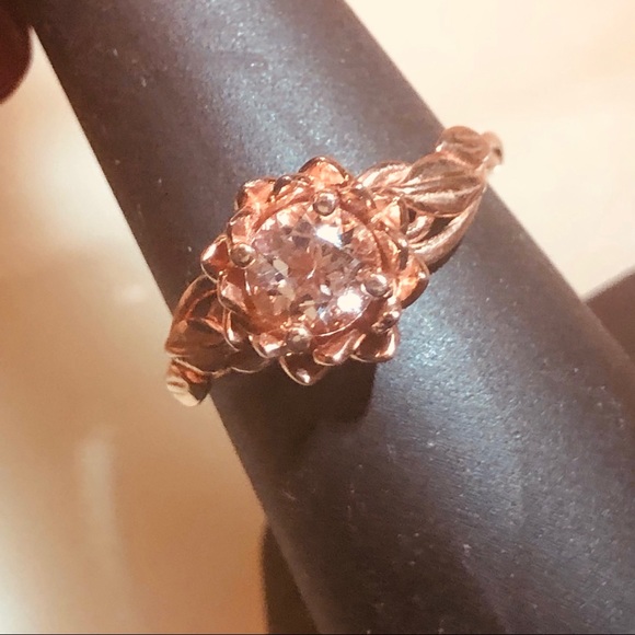14K Rose Gold 3-Piece Morganite Wedding Set - Picture 14 of 16